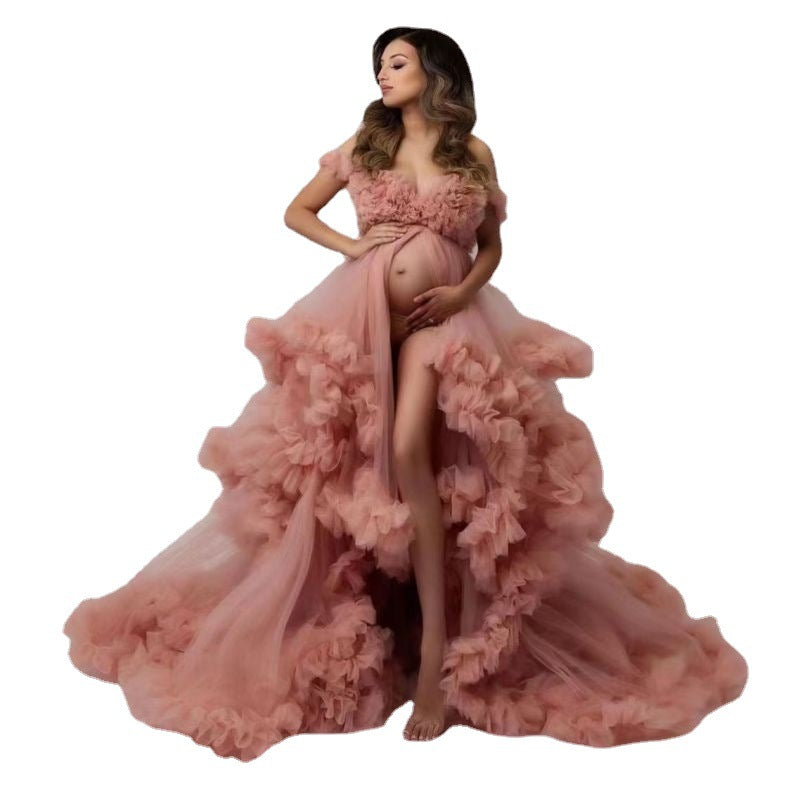 Wholesale Women's Elegant Streetwear Zipper Solid Color Casual V Neck Sleeveless Swing Dress Pregnant Women Dress Mesh Dress - view 4