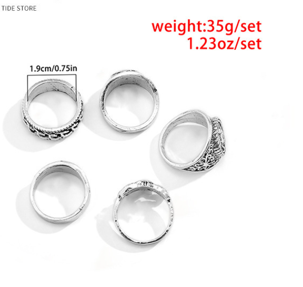 Hip-Hop Retro Animal Alloy Plating Men's Rings Men Ring Sets - view 2