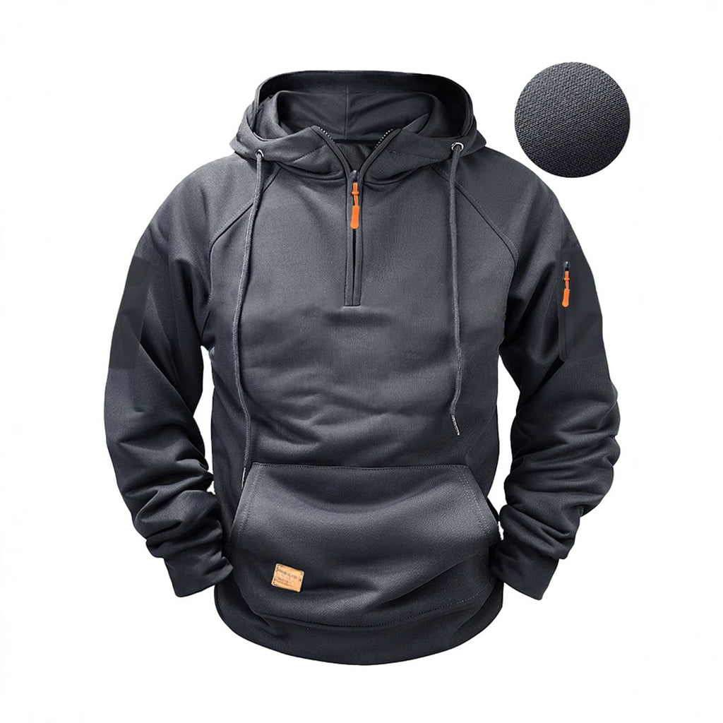 Wholesale Men's Casual Streetwear Solid Color Long Sleeve Men's Hoodies - view 2