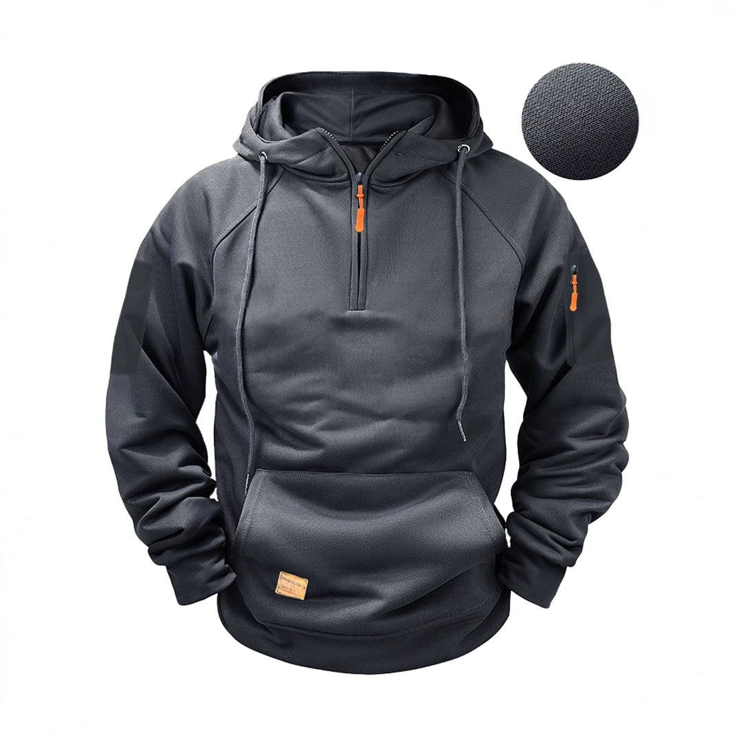 Wholesale Men's Casual Streetwear Solid Color Long Sleeve Men's Hoodies - view 2