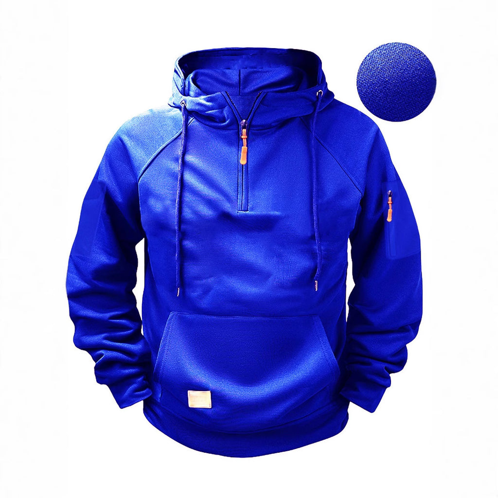 Wholesale Men's Casual Streetwear Solid Color Long Sleeve Men's Hoodies - view 4