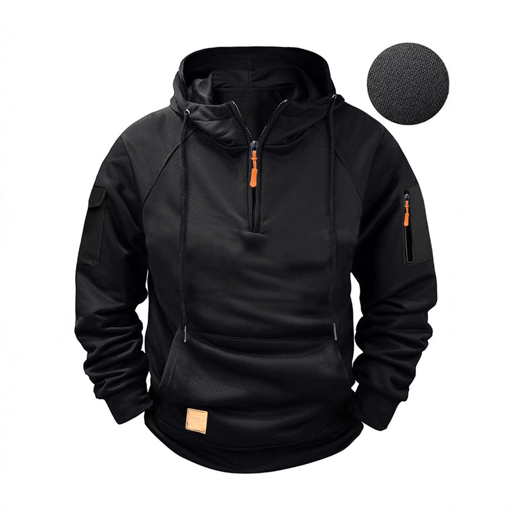 Wholesale Men's Casual Streetwear Solid Color Long Sleeve Men's Hoodies - view 5