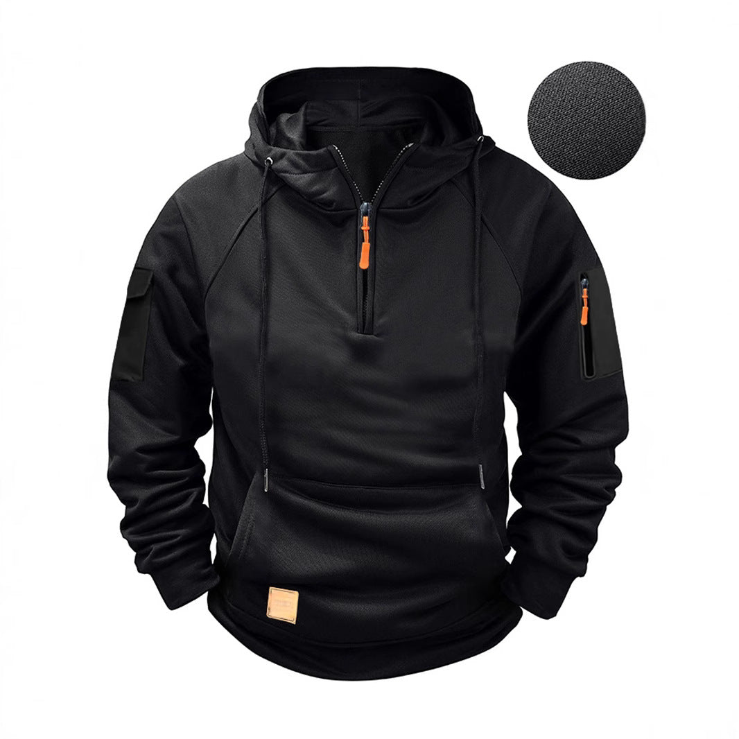 Wholesale Men's Casual Streetwear Solid Color Long Sleeve Men's Hoodies - view 5