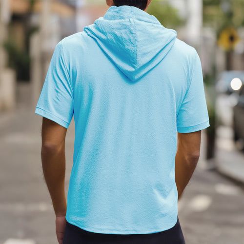 American Linen Men's Shirt Foreign Trade Fashion Casual Summer Breathable Thin Hooded Short Sleeve Cardigan Coat - view 2