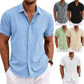 Wholesale Men's Casual Solid Color Short Sleeve Men's Shirts - front view