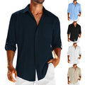 Wholesale Men's Simple Style Classic Style Solid Color Long Sleeve Men's Shirts - front view