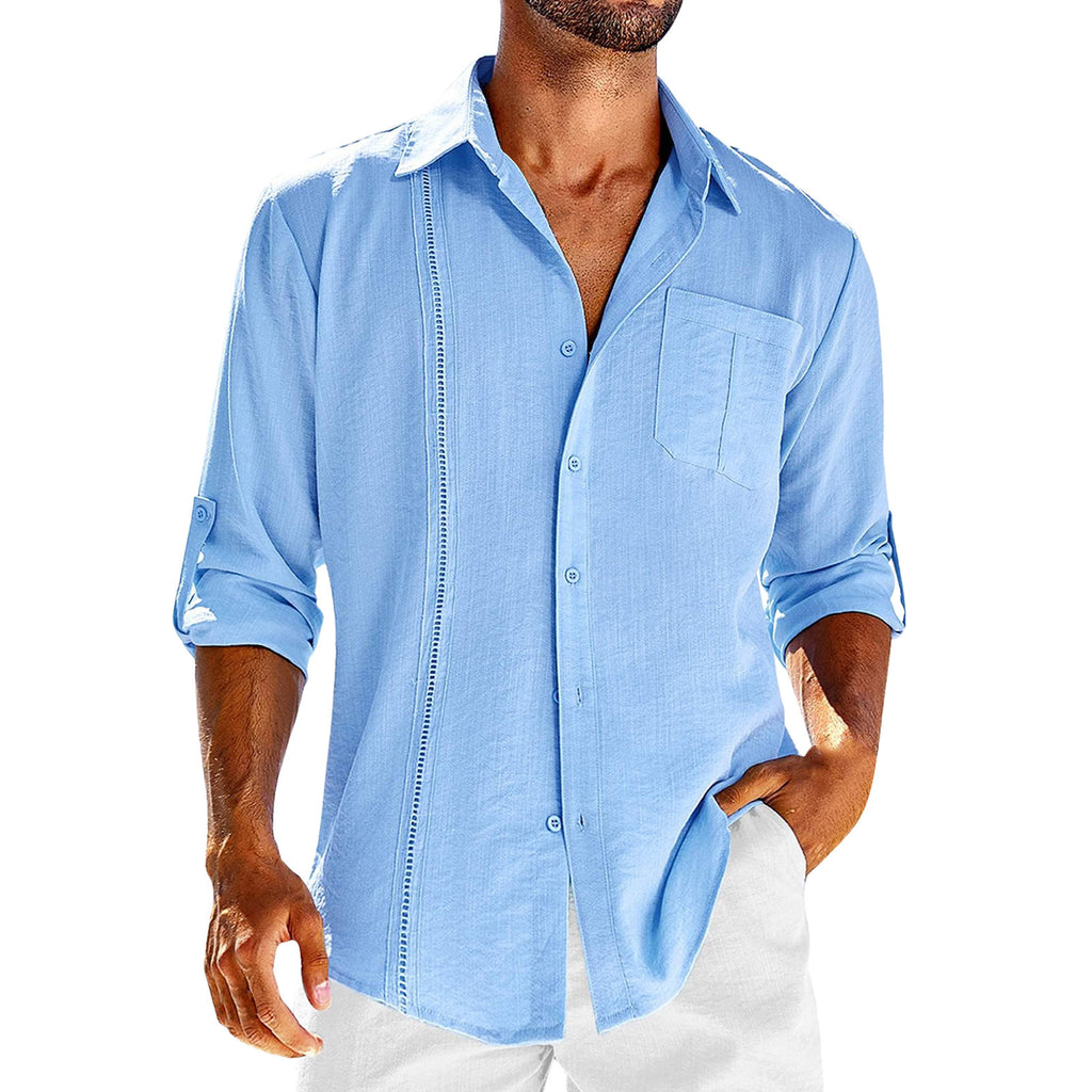 Wholesale Men's Simple Style Classic Style Solid Color Long Sleeve Men's Shirts - view 3
