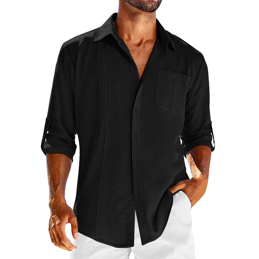 Wholesale Men's Simple Style Classic Style Solid Color Long Sleeve Men's Shirts - view 5