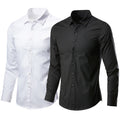 White Shirt Men's Long-sleeved Non-ironing Business Dress Slim-fit New Style Professional Working Men's White Casual Suit Shirt - front view