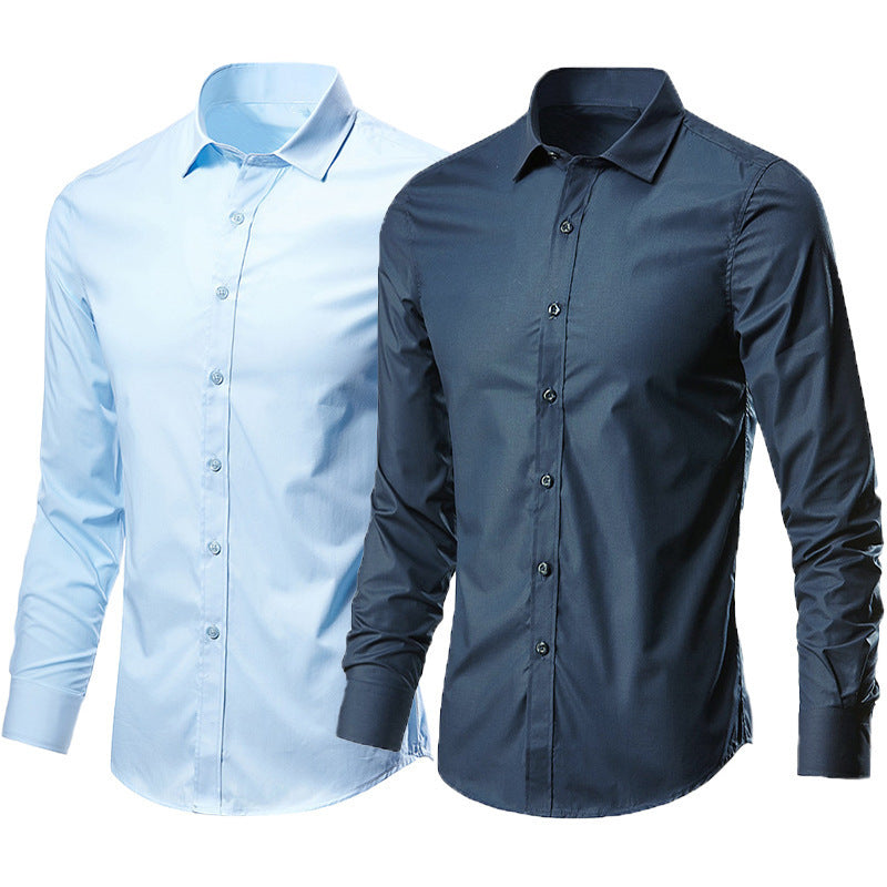 White Shirt Men's Long-sleeved Non-ironing Business Dress Slim-fit New Style Professional Working Men's White Casual Suit Shirt - view 2