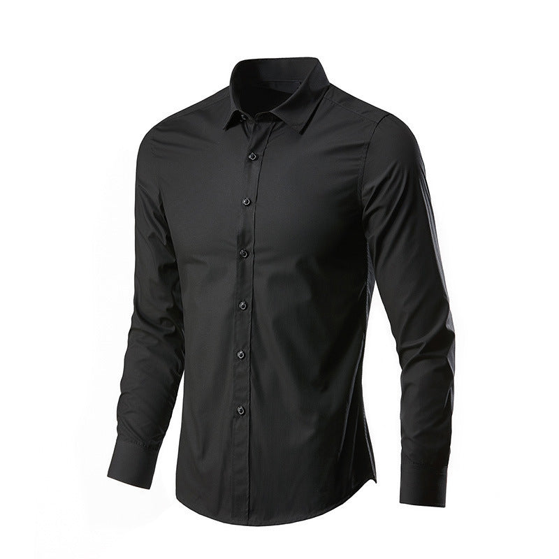 White Shirt Men's Long-sleeved Non-ironing Business Dress Slim-fit New Style Professional Working Men's White Casual Suit Shirt - view 4