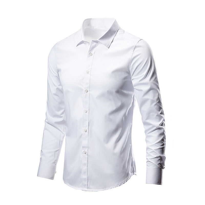White Shirt Men's Long-sleeved Non-ironing Business Dress Slim-fit New Style Professional Working Men's White Casual Suit Shirt - view 5
