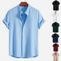 Men's  Summer New Men's Wish  Men's Short Sleeve Solid Color Men's Shirt Top - front view