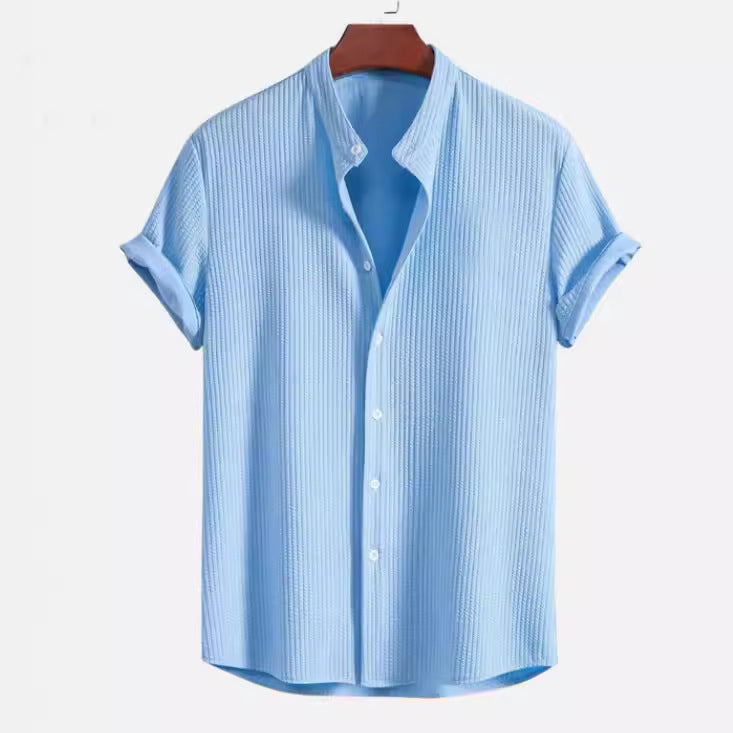Men's  Summer New Men's Wish  Men's Short Sleeve Solid Color Men's Shirt Top - view 4