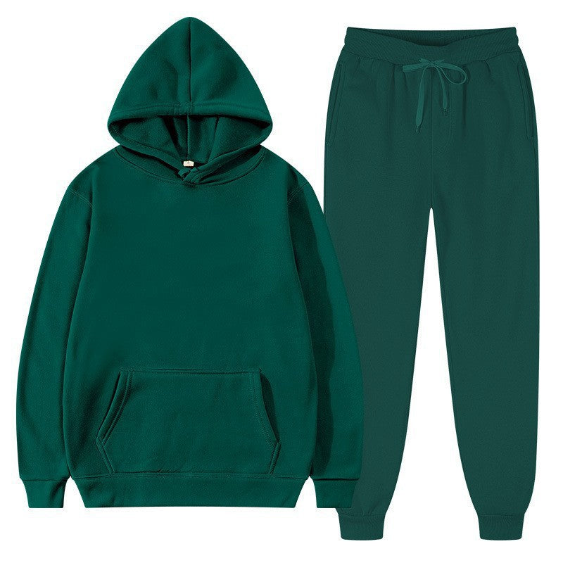Men's Suit  Foreign Trade Turtleneck Sweater Sports Suit Sweater Suit Fashion Fleece Men's Hoodie - front view
