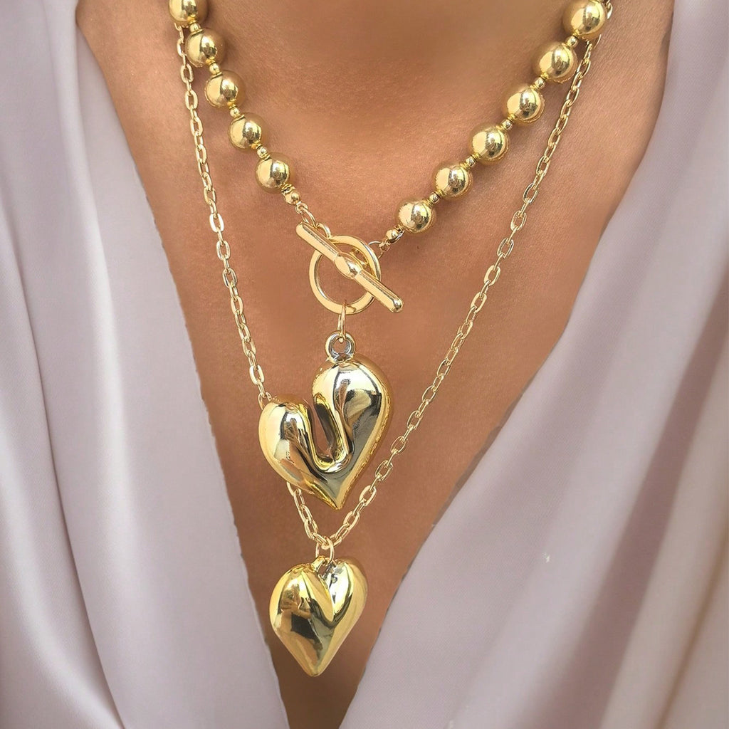 Love Pendant Necklace Bow Women's Necklace   Exaggerated Necklace - front view