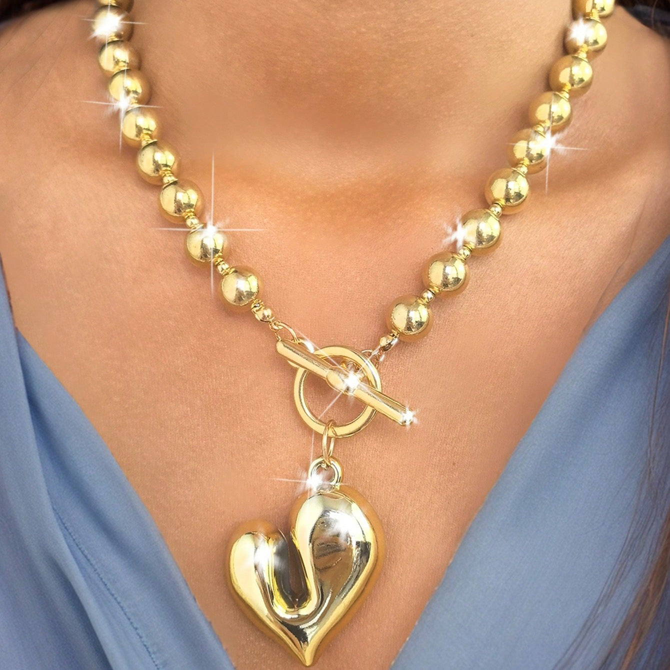 Love Pendant Necklace Bow Women's Necklace   Exaggerated Necklace - view 3