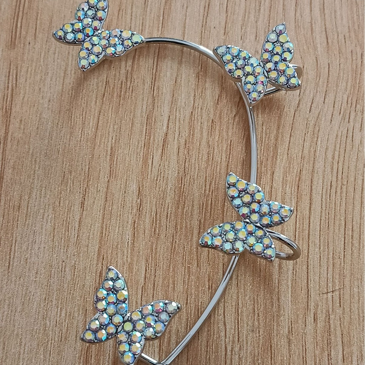 Super Flash Diamond Butterfly Ear Clip Ear Hanging Zircon Pearl Tassel One-piece Earrings Advanced Sense Earrings No Ear Holes Wholesale - view 3