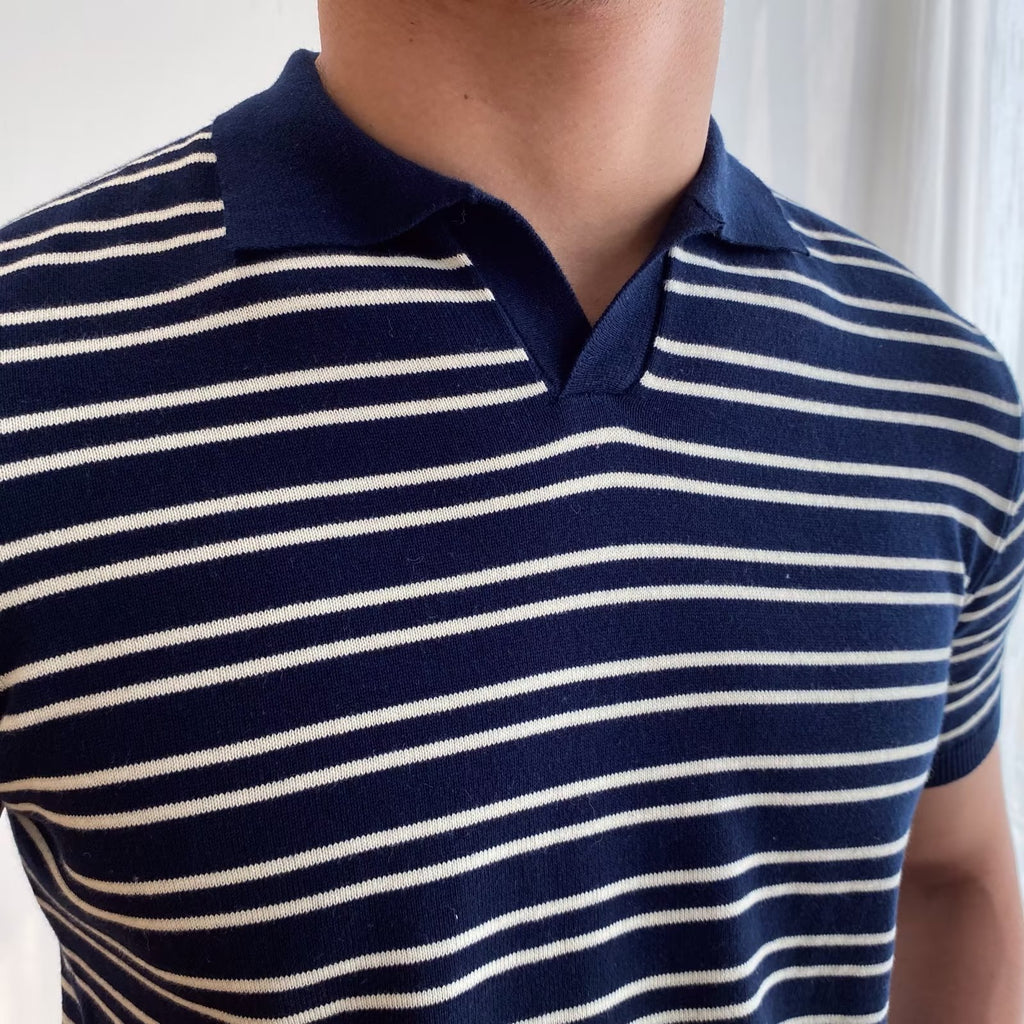 Wholesale Men's Polyester Classic Style Stripe Short Sleeve Men's T-shirt - view 5