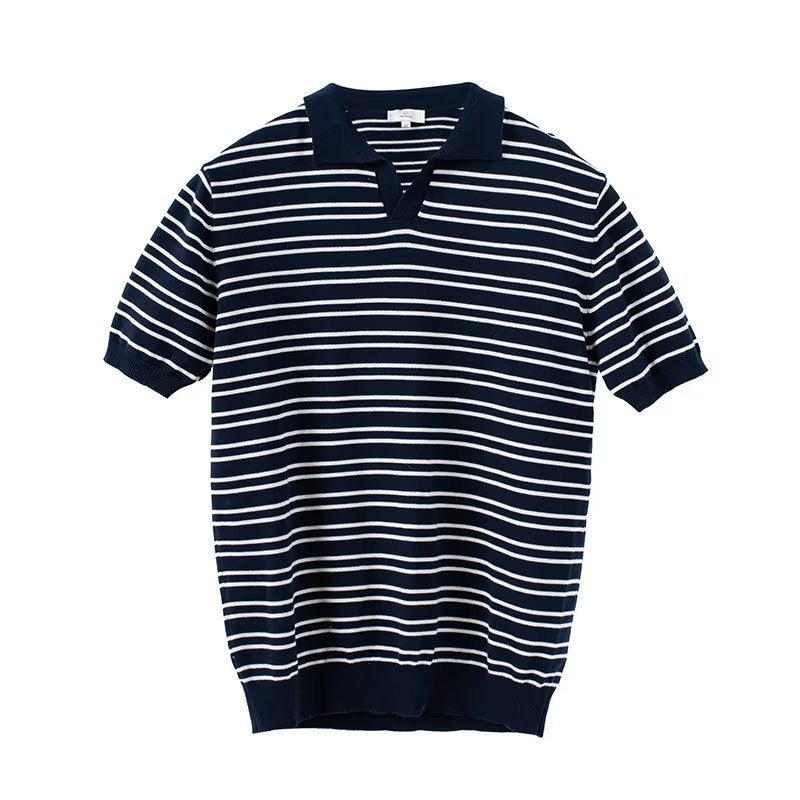 Wholesale Men's Polyester Classic Style Stripe Short Sleeve Men's T-shirt - view 4