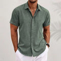 Wholesale Men's Polyester Acetate Fiber Simple Style Classic Style Solid Color Short Sleeve Men's Shirts - front view