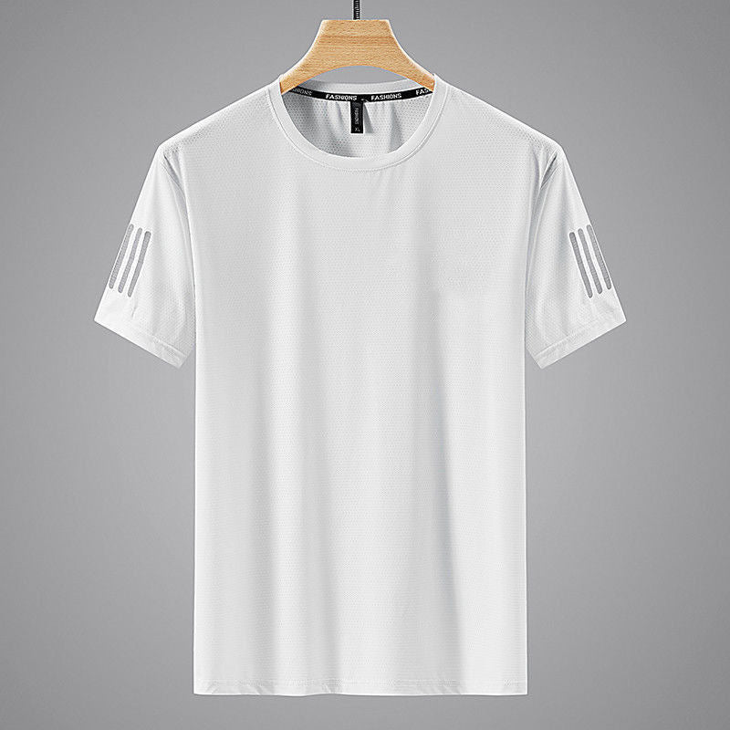 Wholesale Men's Polyester Simple Style Geometric Short Sleeve Men's T-shirt - view 4