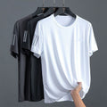 Wholesale Men's Polyester Simple Style Geometric Short Sleeve Men's T-shirt - front view