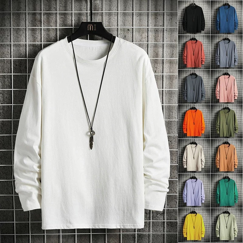 Wholesale Men's Polyester Casual Classic Style Streetwear Solid Color Long Sleeve Men's Hoodies - front view