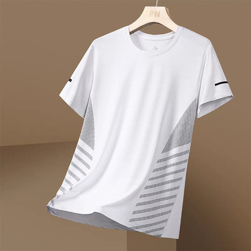 Wholesale Men's Polyester Basic Simple Style Solid Color Short Sleeve Men's T-shirt - front view