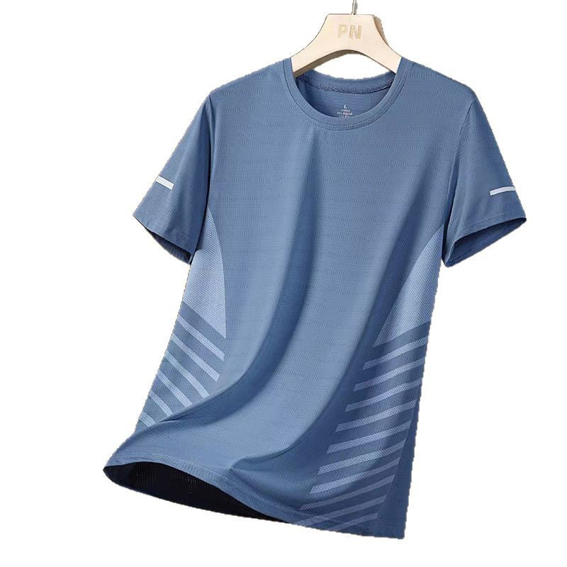 Wholesale Men's Polyester Basic Simple Style Solid Color Short Sleeve Men's T-shirt - view 2