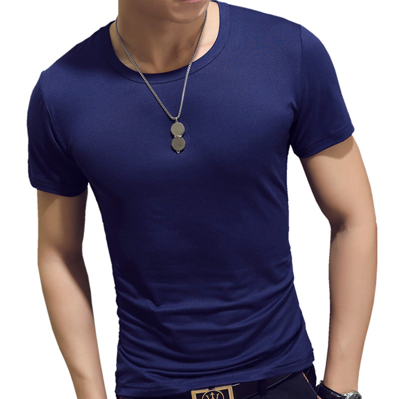 New Men's Summer Solid Color Men's T-shirt Short Sleeve V-neck Men's T-shirt Foreign Trade Wholesale Stall Supply - view 4