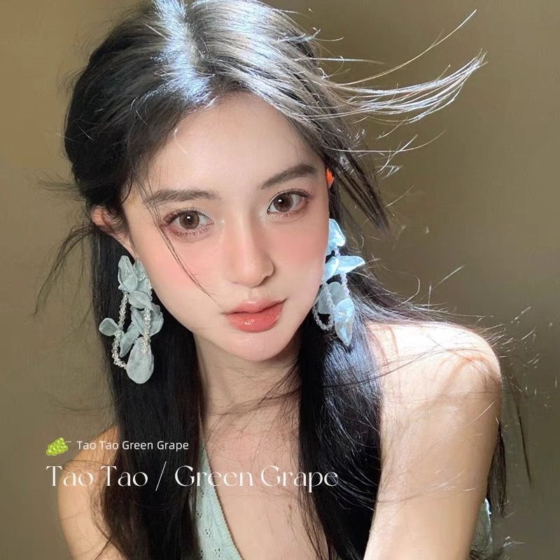 Flower Falling Dusk ~ Holiday Style Super Fairy Yellow Chiffon Flower Earrings Distinctive Exaggerated Earrings Earrings Earrings Earrings Earrings Accessories - view 2