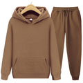 New Solid Color  Turtleneck Sweater Sports Suit Sweater Suit Fashion Fleece Men's Hoodie - front view