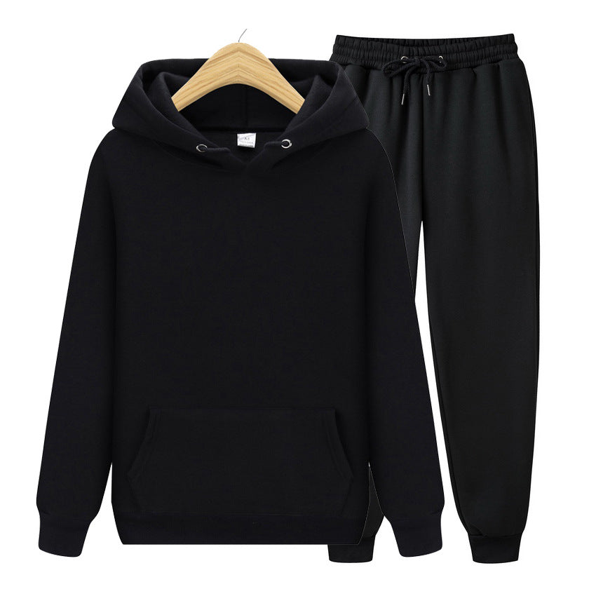 New Solid Color  Turtleneck Sweater Sports Suit Sweater Suit Fashion Fleece Men's Hoodie - view 2