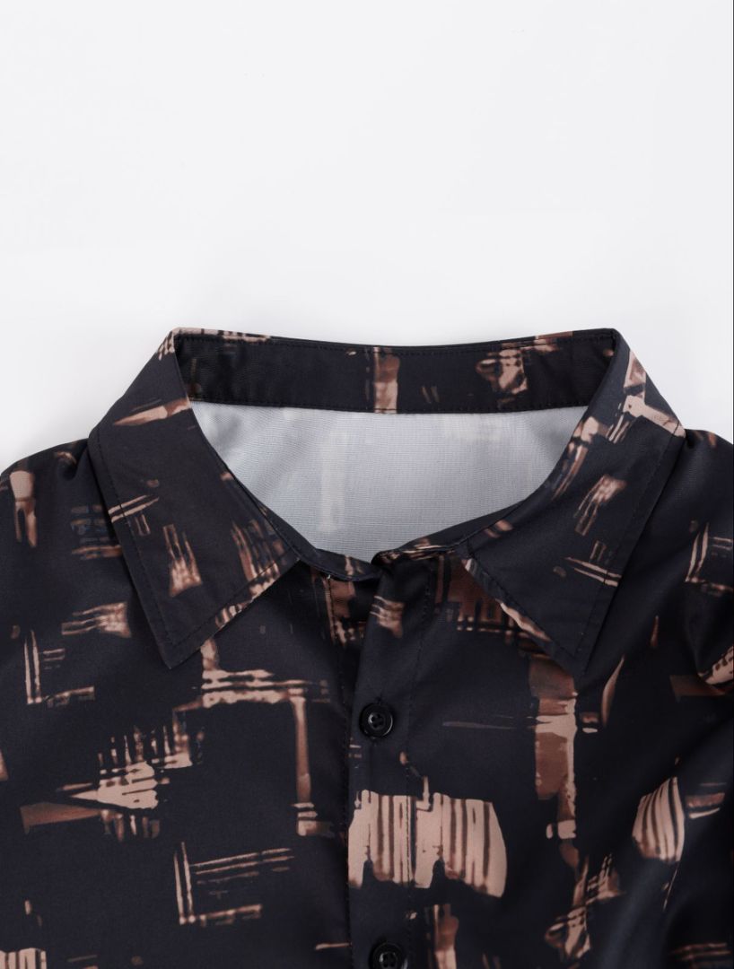 Wholesale Men's Polyester Casual Geometric Long Sleeve Men's Shirts - view 4