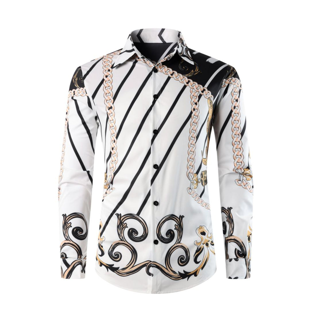 Wholesale Men's Polyester Casual Geometric Long Sleeve Men's Shirts - view 3