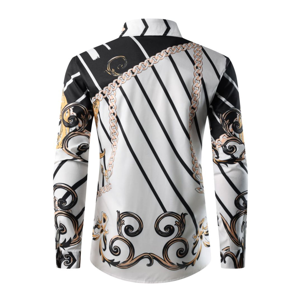 Wholesale Men's Polyester Casual Geometric Long Sleeve Men's Shirts - view 6