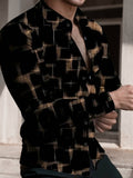 Wholesale Men's Polyester Casual Geometric Long Sleeve Men's Shirts - front view