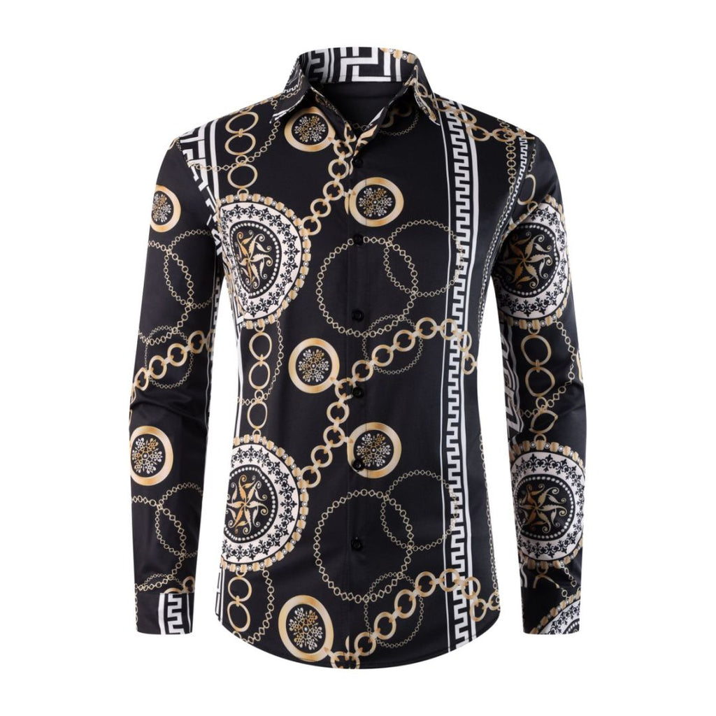 Wholesale Men's Polyester Casual Geometric Long Sleeve Men's Shirts - view 5