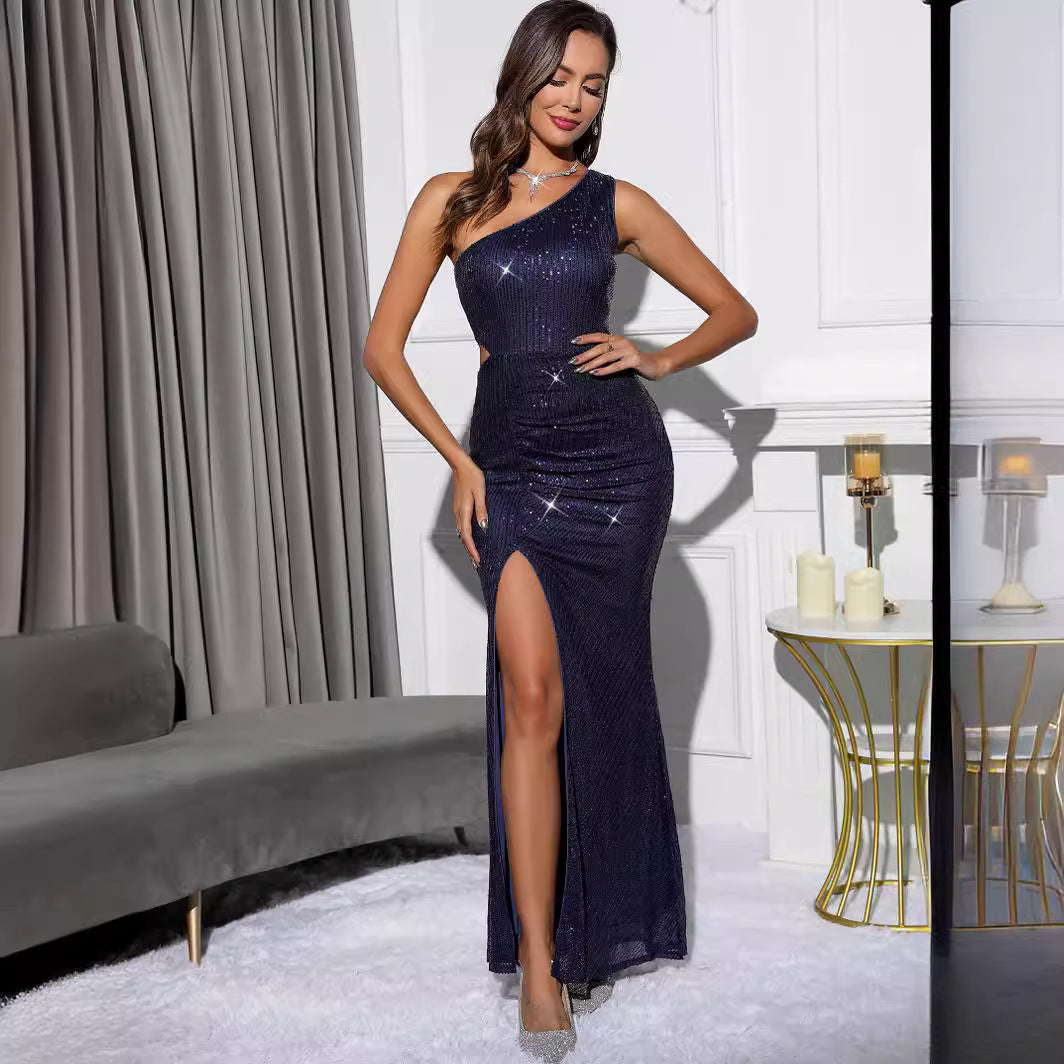 Sexy Retro Single-shoulder Sequined Dress Dress  Foreign Trade  Women's Dress   Dress - view 2