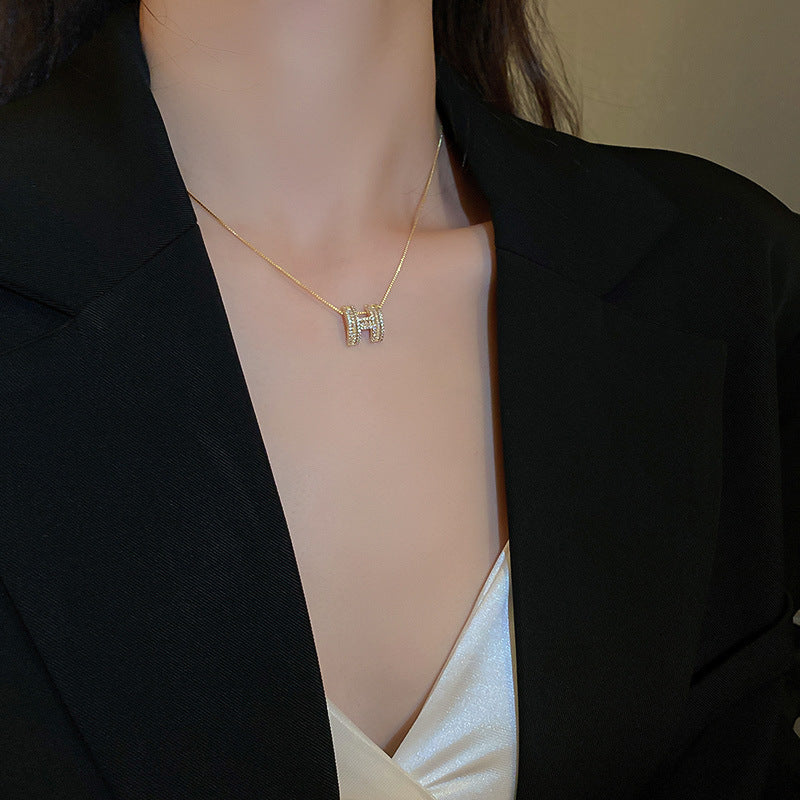 Zircon Pearl Drop Necklace High-grade Light Luxury Elegant Long Sweater Chain Dress Versatile New Necklace Necklace Necklace - view 3
