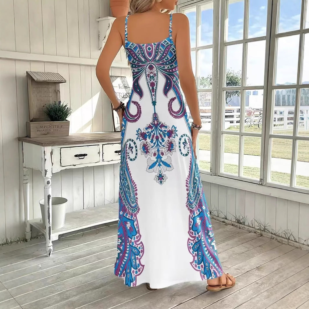 New Women's  Dress V-neck Sleeveless Dress Printing - view 2