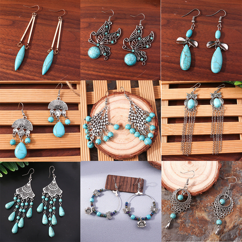 Bohemian Earrings  Style Turquoise Vintage Earrings Suit Bohemian Earrings - view 3