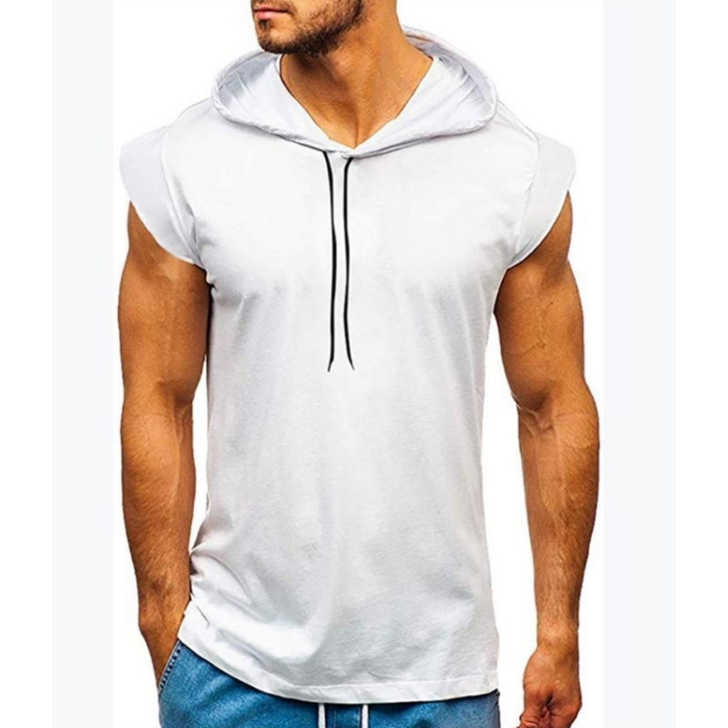 Wholesale Men's Linen Cotton Casual Simple Style Solid Color Sleeveless Men's Hoodies - view 5