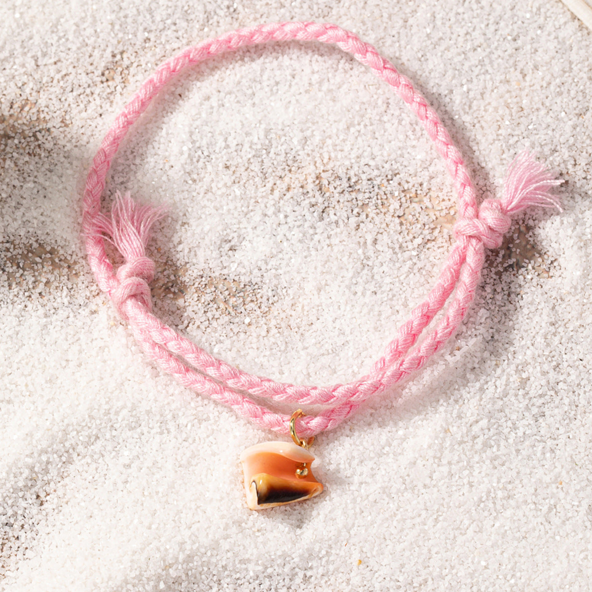 Qingdao  Fashion Jewelry Color Rope Anklet Summer Holiday Beach Turquoise Starfish Shell Decorative Anklet - view 5