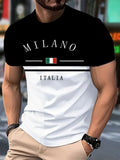 Wholesale Men's Polyester Basic Classic Style 3D Print Short Sleeve Men's T-shirt - front view