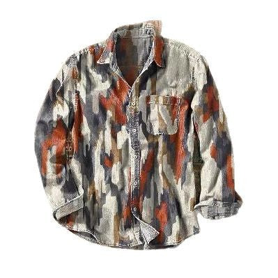 Wholesale Men's Polyester Casual Color Block Long Sleeve Men's Shirts - view 6