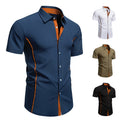 Wholesale Men's Polyester Simple Style Classic Style Solid Color Short Sleeve Men's Shirts - front view