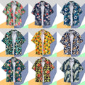 Hawaiian Printed Short Sleeve Shirt Men's Beach Foreign Trade For  Men's Shirt Loose Fancy Top - front view