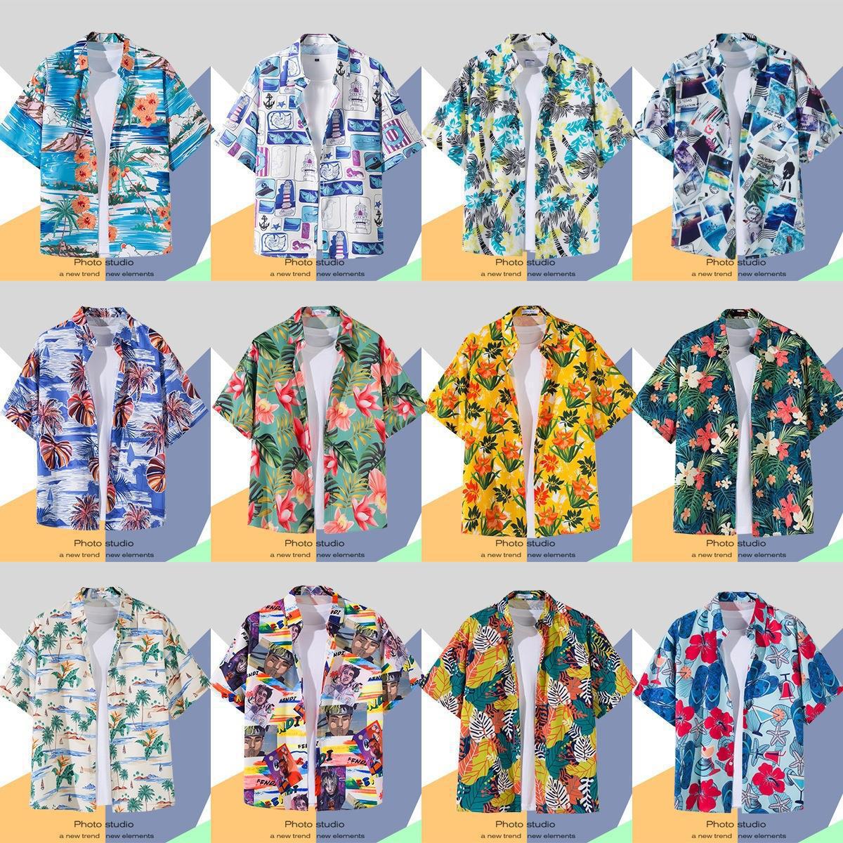 Hawaiian Printed Short Sleeve Shirt Men's Beach Foreign Trade For  Men's Shirt Loose Fancy Top - view 2